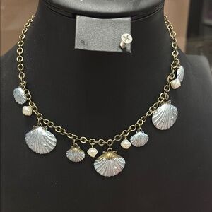 Gold and Silver Shell Charm Necklace